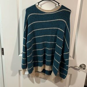 Davi & Dani Blue/Cream Soft Sweater